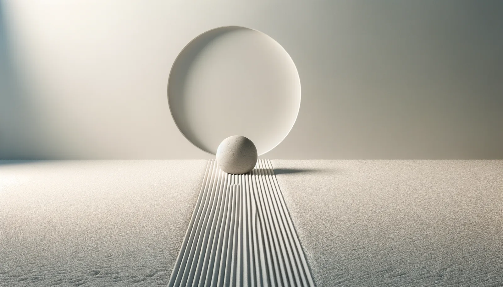A balanced sphere resting on a textured surface