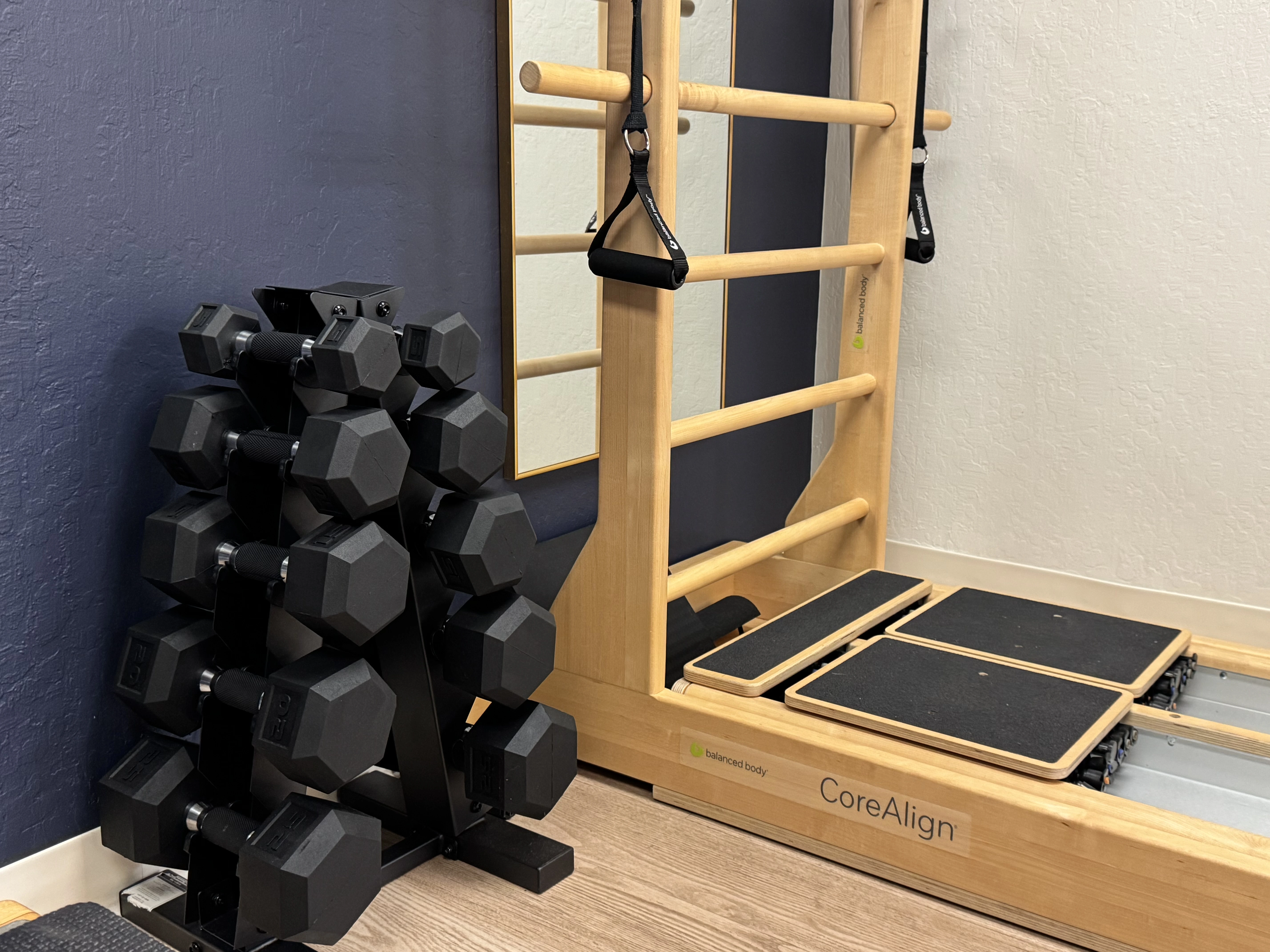 A collection of weights used during studio sessions